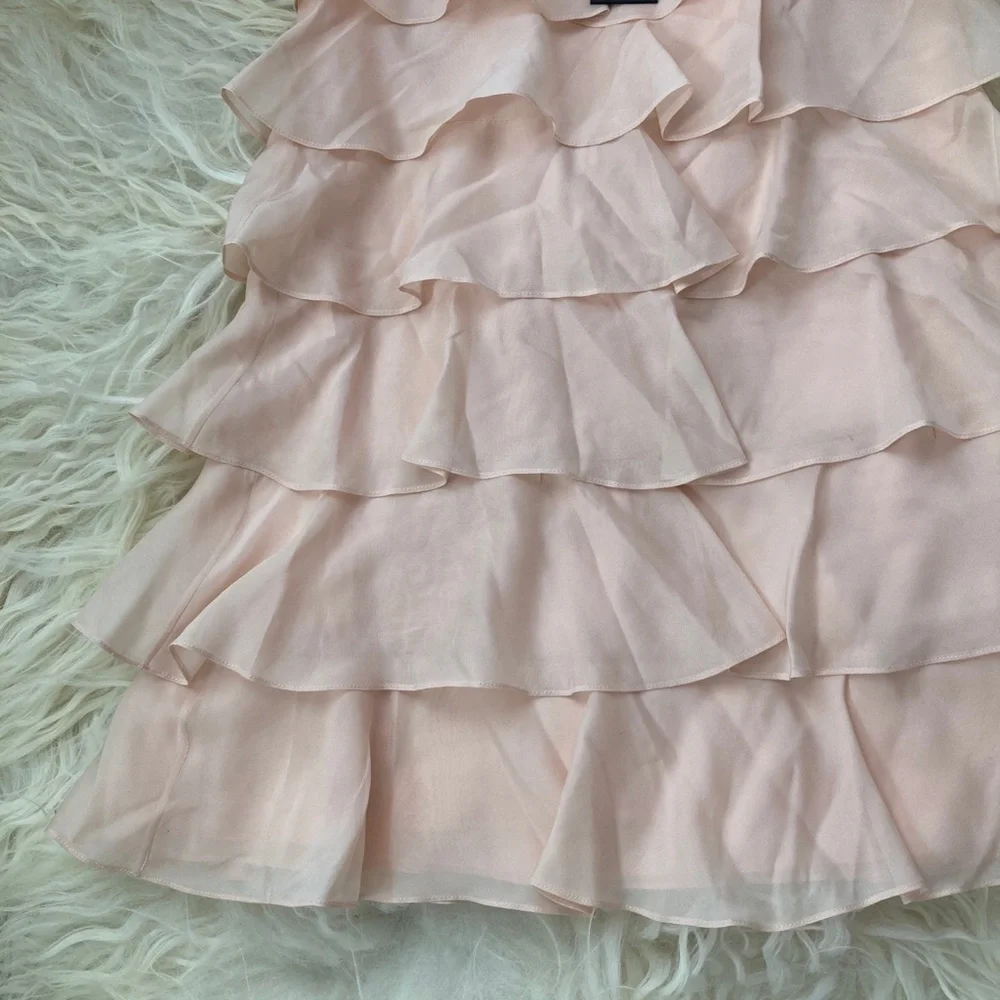 RACHEL ZOE Silk Ruffle & Crystal Accents Mini Dress - Picture 3 of 14